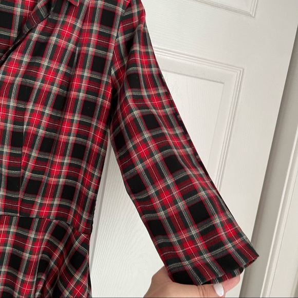 60S RETRO PLAID FIT AND FLARE DRESS - Picture 6 of 15